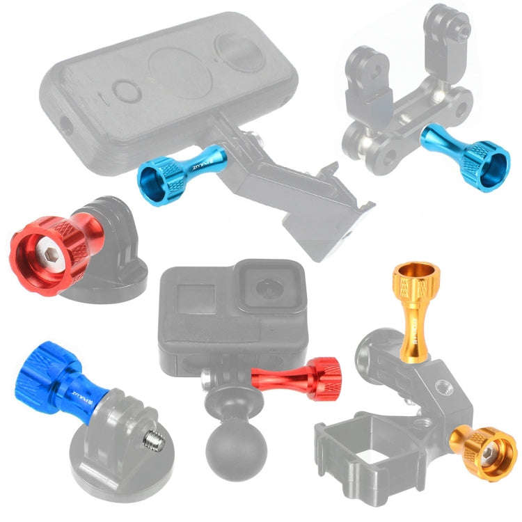 PULUZ CNC Aluminum Thumb Knob Stainless Bolt Nut Screw Set for GoPro Hero12 Black / Hero11 /10 /9...