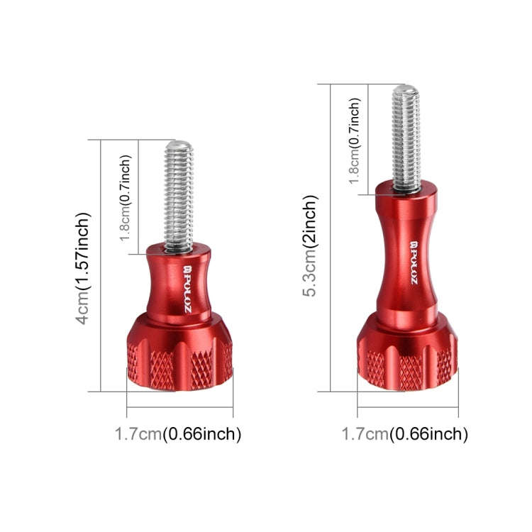 PULUZ CNC Aluminum Thumb Knob Stainless Bolt Nut Screw Set for GoPro Hero12 Black / Hero11 /10 /9...
