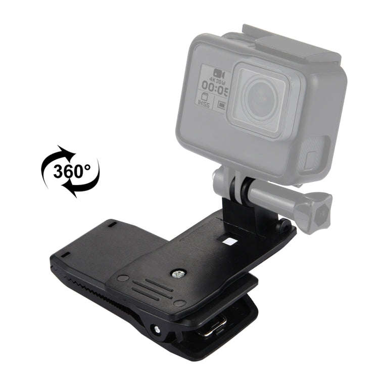 PULUZ 360 Degree Rotating Backpack Hat Rec-mounts Quick Release Clamp Mount for GoPro, Insta360, ...