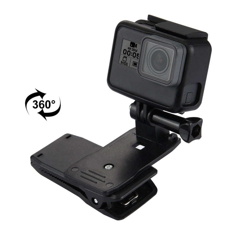 PULUZ 360 Degree Rotating Backpack Hat Rec-mounts Quick Release Clamp Mount for GoPro, Insta360, ...