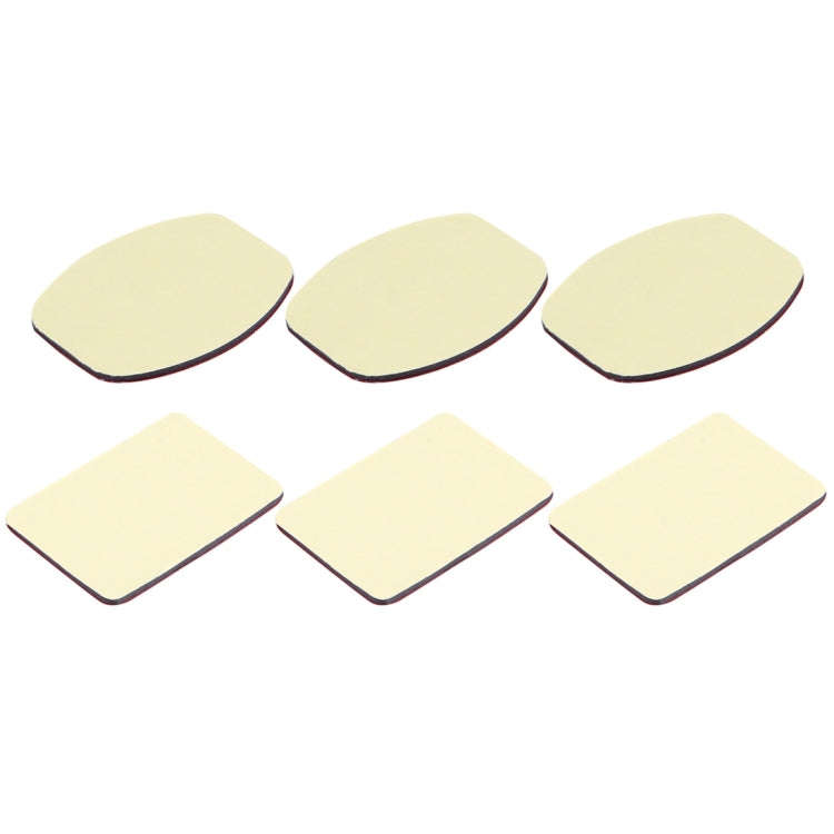PULUZ 3 Flat Adhesive Pad Stickers + 3 Curved Adhesive Pad Stickers for GoPro, Insta360, DJI and ...