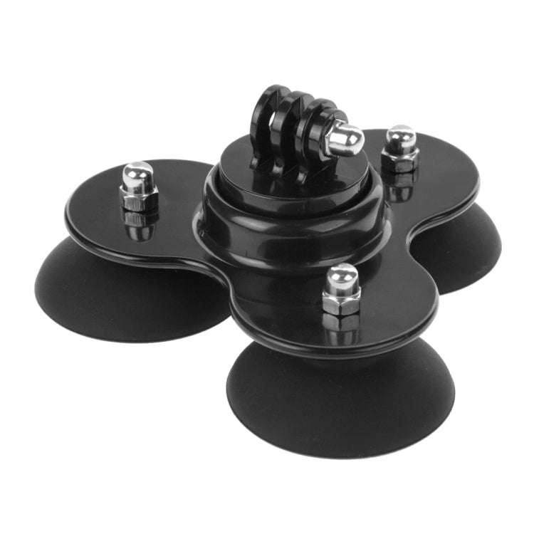 PULUZ Triangle Suction Cup Mount with Screw for GoPro, Insta360, DJI and Other Action Cameras(Black)