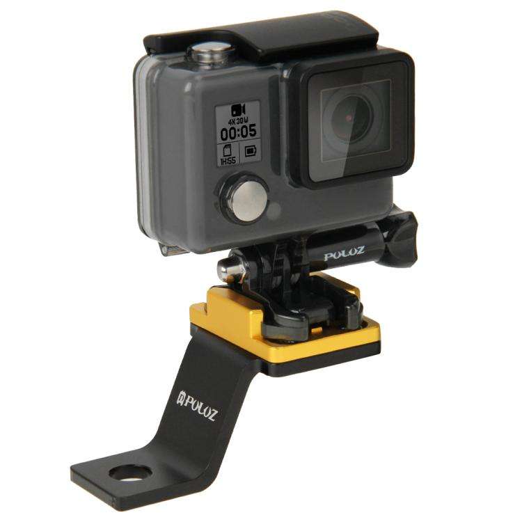 PULUZ Fixed Metal Motorcycle Holder Mount for GoPro, Insta360, DJI and Other Action Cameras(Gold)