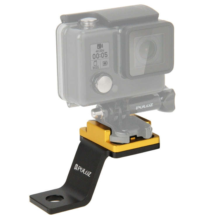 PULUZ Fixed Metal Motorcycle Holder Mount for GoPro, Insta360, DJI and Other Action Cameras(Gold)