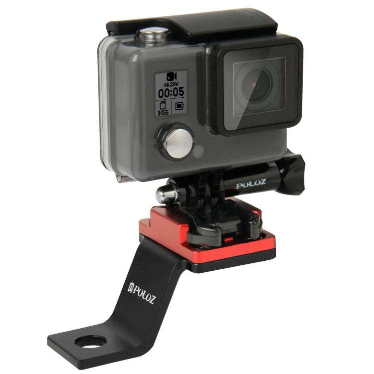 PULUZ Fixed Metal Motorcycle Holder Mount for GoPro, Insta360, DJI and Other Action Cameras(Red)