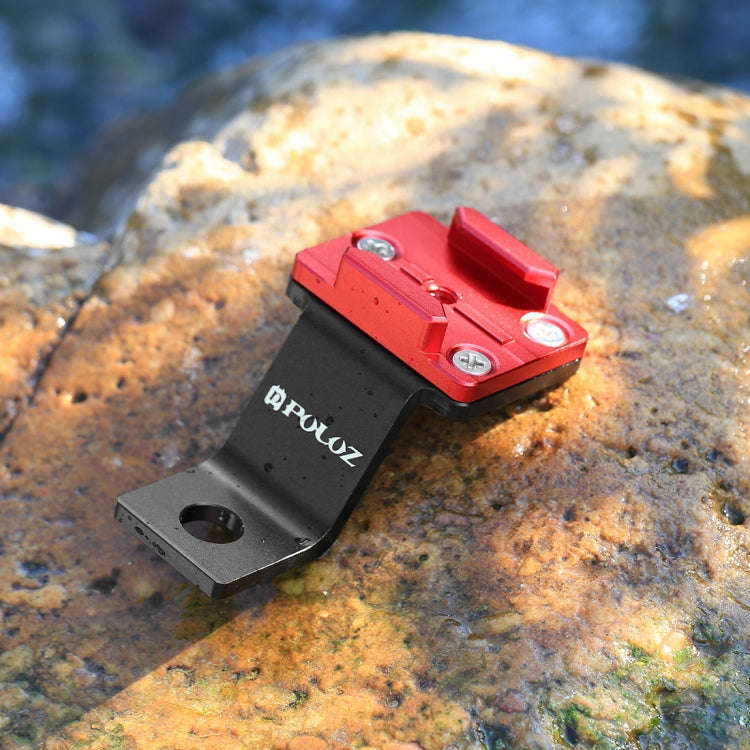 PULUZ Fixed Metal Motorcycle Holder Mount for GoPro, Insta360, DJI and Other Action Cameras(Red)