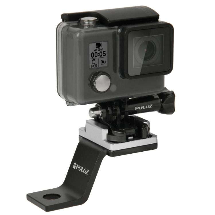 PULUZ Fixed Metal Motorcycle Holder Mount for GoPro, Insta360, DJI and Other Action Cameras(Silver)