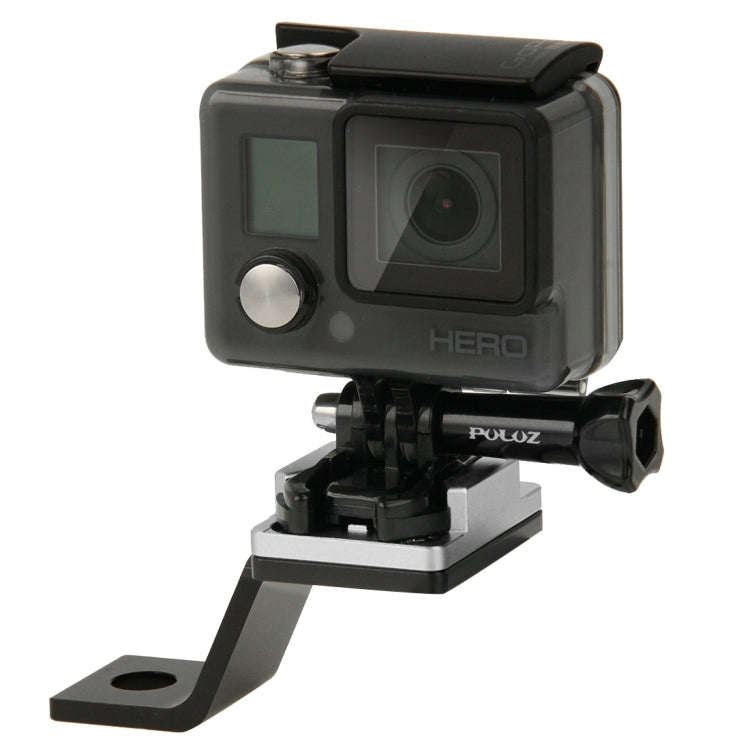 PULUZ Fixed Metal Motorcycle Holder Mount for GoPro, Insta360, DJI and Other Action Cameras(Silver)