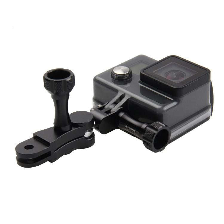 PULUZ CNC Aluminum Ball Joint Mount with 2 Long Screws for GoPro, Insta360, DJI and Other Action ...
