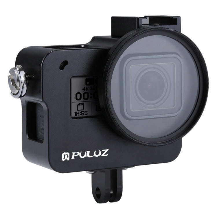 PULUZ Housing Shell CNC Aluminum Alloy Protective Cage with Insurance Frame & 52mm UV Lens for Go...