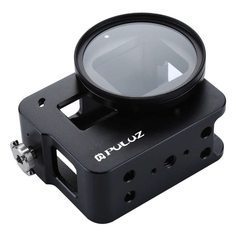 PULUZ Housing Shell CNC Aluminum Alloy Protective Cage with Insurance Frame & 52mm UV Lens for Go...
