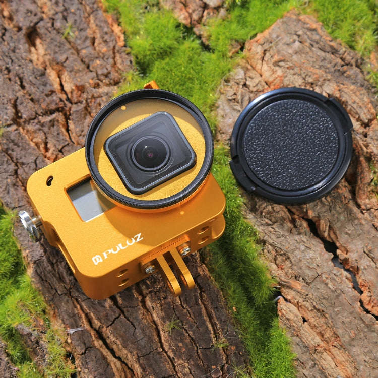 PULUZ Housing Shell CNC Aluminum Alloy Protective Cage with Insurance Frame & 52mm UV Lens for Go...