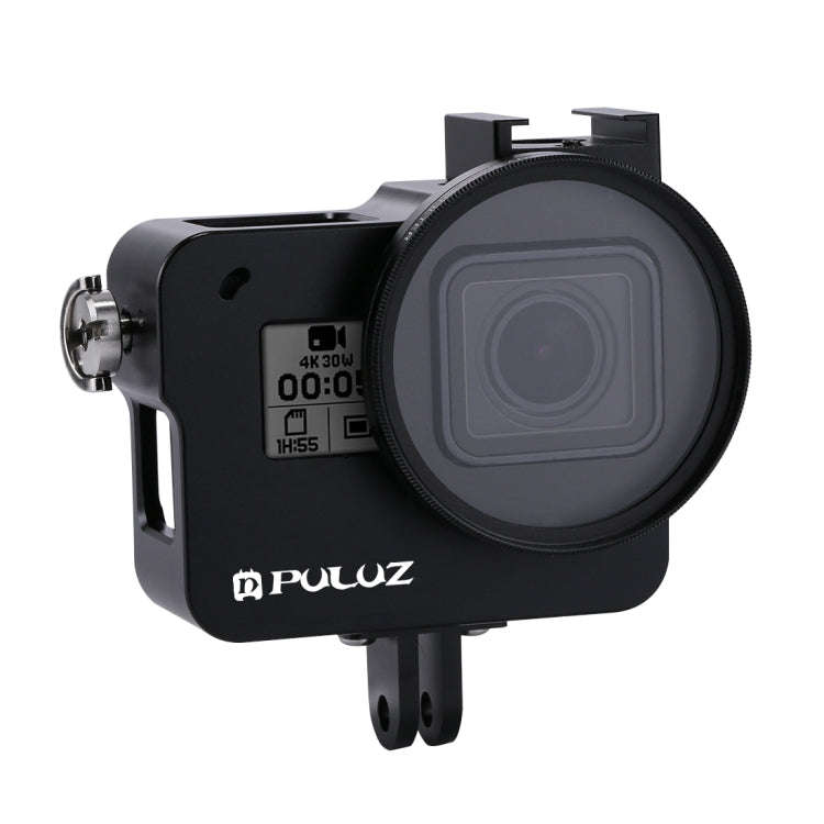 PULUZ Housing Shell CNC Aluminum Alloy Protective Cage with 52mm UV Lens for GoPro HERO(2018) /7 ...
