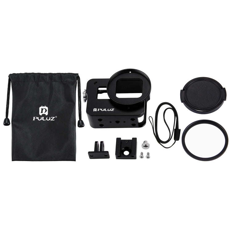PULUZ Housing Shell CNC Aluminum Alloy Protective Cage with 52mm UV Lens for GoPro HERO(2018) /7 ...