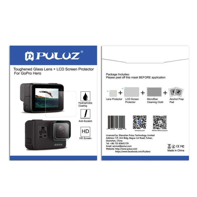PULUZ  Lens HD Screen Protector + LCD Display Tempered Glass Film for GoPro HERO7 Black /HERO7 Si...