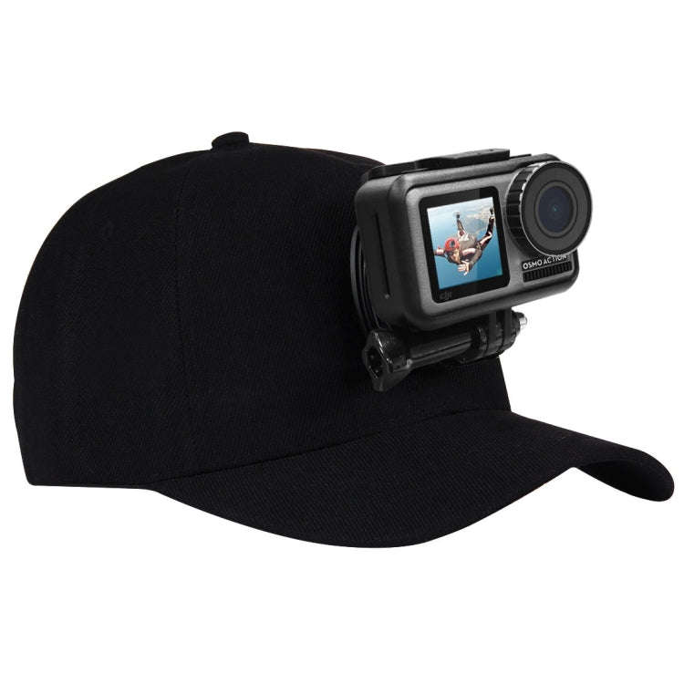 PULUZ Baseball Hat with J-Hook Buckle Mount & Screw for GoPro, DJI OSMO Action and Other Action C...