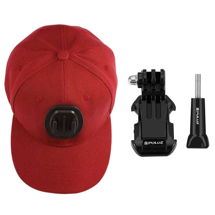 PULUZ Baseball Hat with J-Hook Buckle Mount & Screw for GoPro, DJI OSMO Action and Other Action C...
