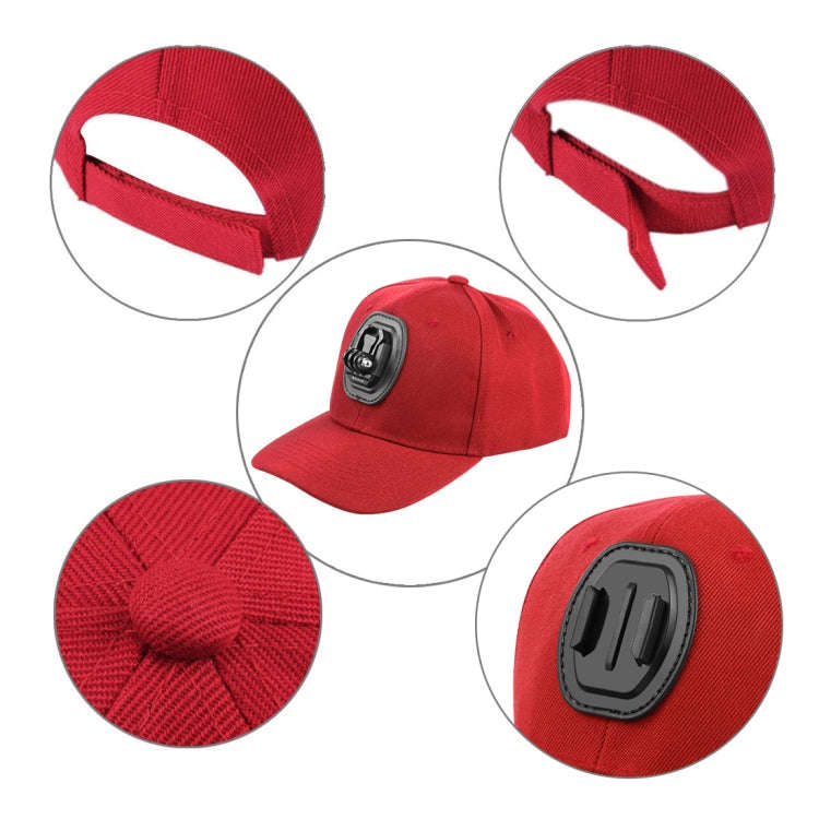 PULUZ Baseball Hat with J-Hook Buckle Mount & Screw for GoPro, DJI OSMO Action and Other Action C...