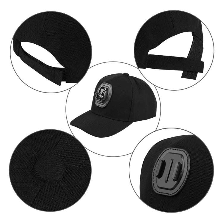 PULUZ Baseball Hat with J-Hook Buckle Mount & Screw for GoPro, DJI OSMO Action and Other Action C...