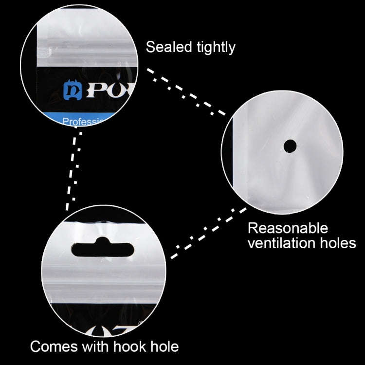 10 PCS PULUZ 16cm x 13cm Hang Hole Clear Front White Pearl Jewelry Zip Lock Packaging Bag(Size: M)