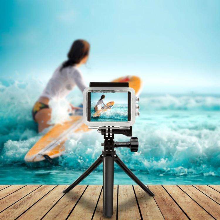 PULUZ 3-Way Grip Foldable Tripod Selfie-stick Extension Monopod for GoPro, Insta360 ONE R, DJI Os...