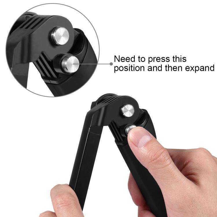 PULUZ 3-Way Grip Foldable Tripod Selfie-stick Extension Monopod for GoPro, Insta360 ONE R, DJI Os...