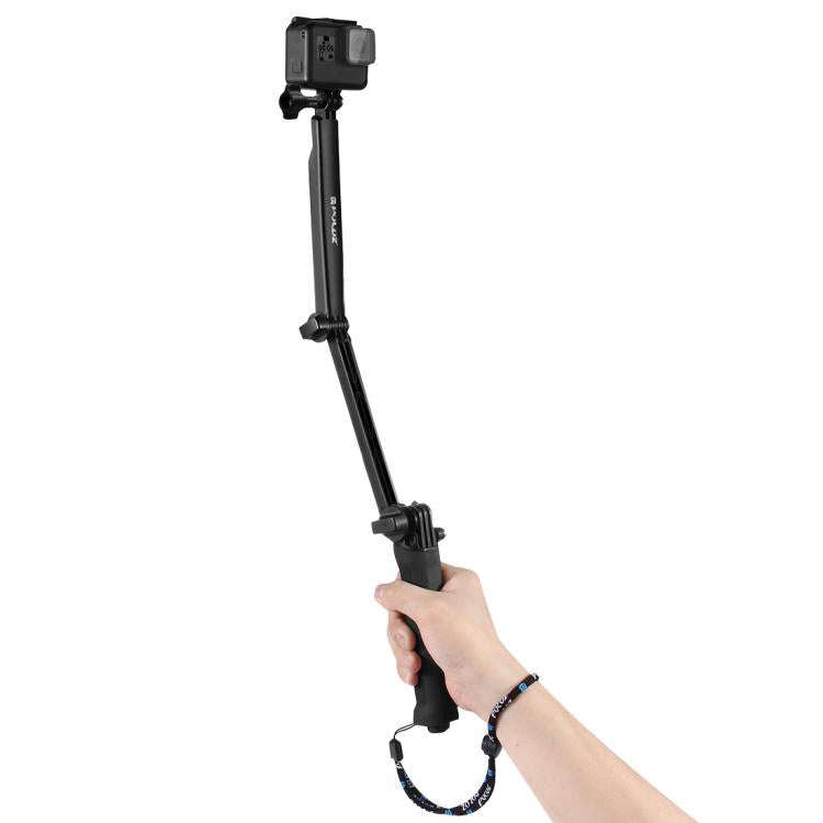 PULUZ 3-Way Grip Foldable Tripod Selfie-stick Extension Monopod for GoPro, Insta360 ONE R, DJI Os...