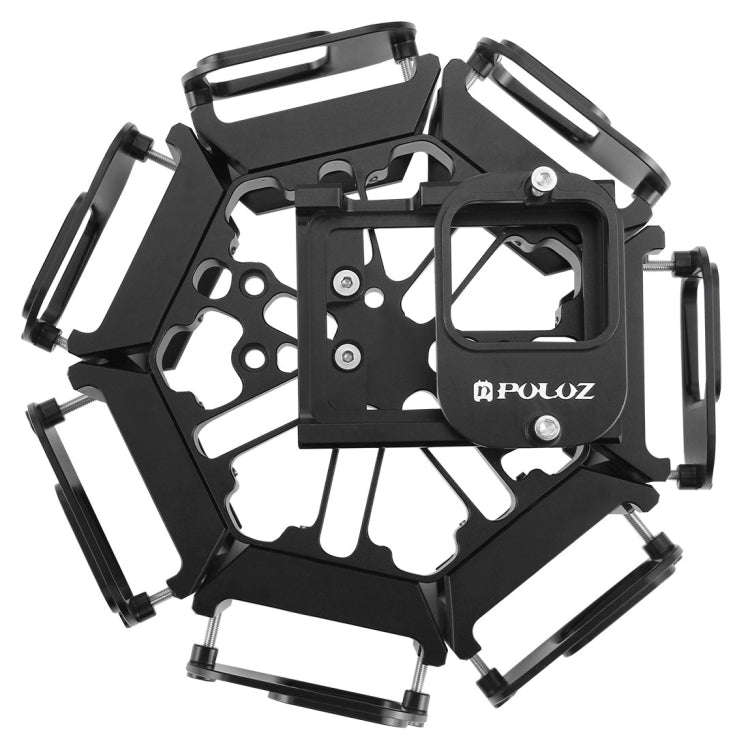 PULUZ  8 in 1 All View Panorama Frame CNC Aluminum Alloy Protective Cage with Screw for GoPro HER...