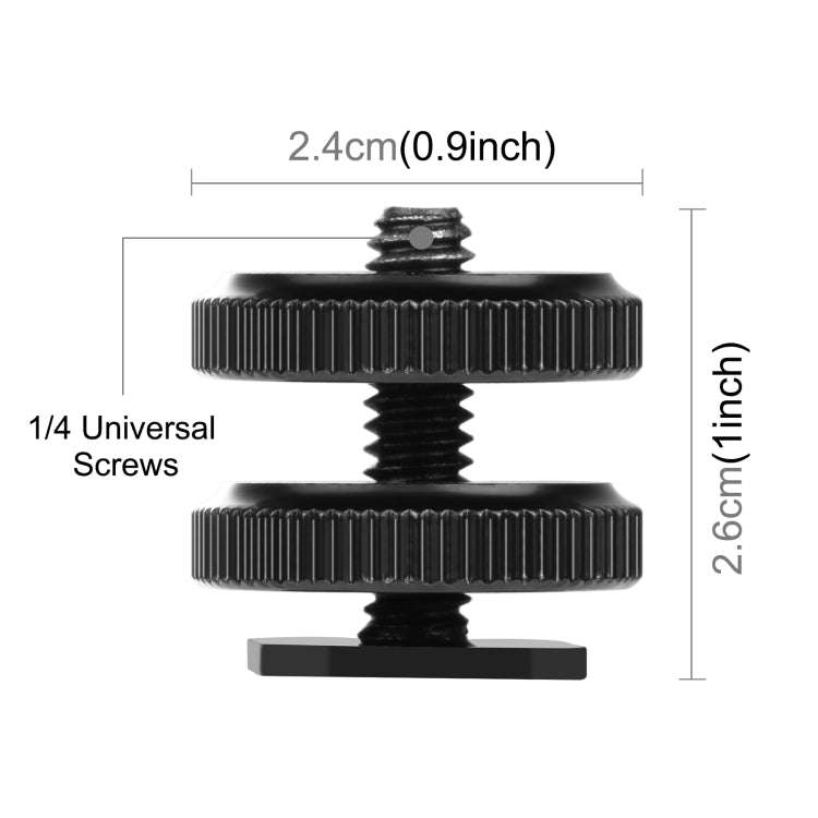 PULUZ Reinforced Hot Shoe 1/4 inch Screw Adapter with Double Nut for DSLR Cameras, GoPro HERO10 B...