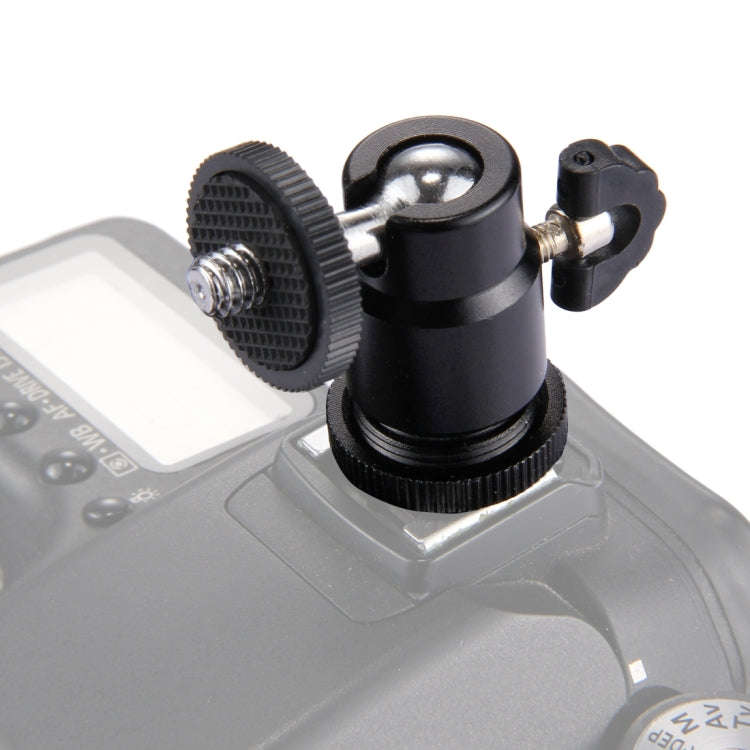 PULUZ Cold Shoe Tripod Head 1/4 inch Tripod Screw Head with Lock