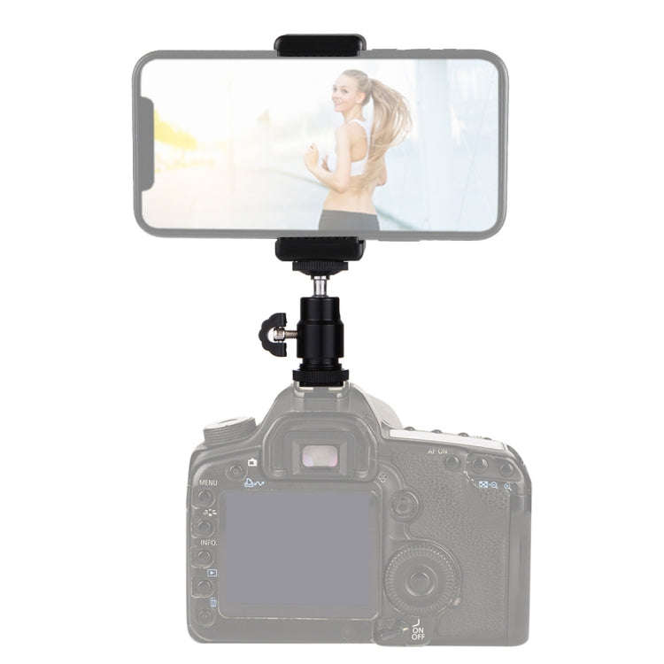 PULUZ 1/4 inch Hot Shoe Tripod Head +  Tripod Stand Clamp for iPhone, Samsung, Huawei, HTC, 5.5cm...