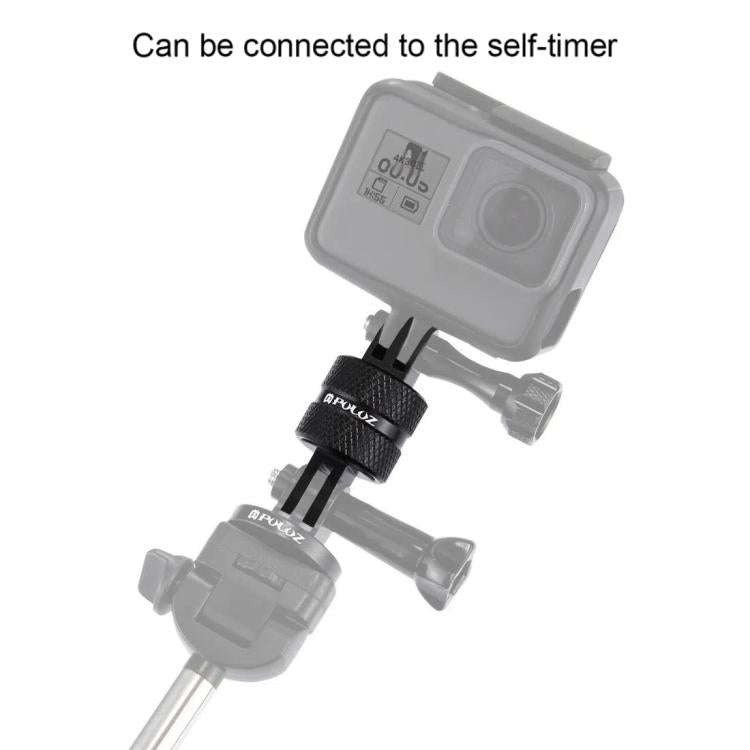 PULUZ 360 Degree Rotation CNC Swivel Pivot Extension Arm Tripod Mount for GoPro, Insta360, DJI an...