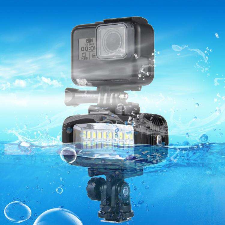 PULUZ 20 LEDs 40m Waterproof IPX8 Studio Light Video & Photo Light with Hot Shoe Base Adapter & Q...