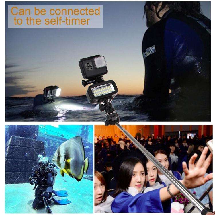 PULUZ 20 LEDs 40m Waterproof IPX8 Studio Light Video & Photo Light with Hot Shoe Base Adapter & Q...