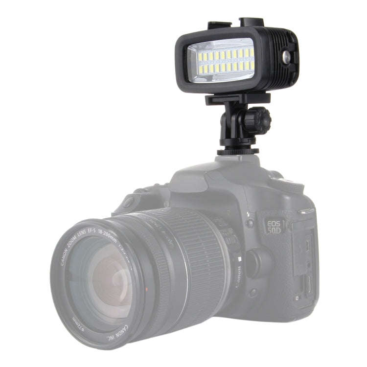 PULUZ 20 LEDs 40m Waterproof IPX8 Studio Light Video & Photo Light with Hot Shoe Base Adapter & Q...