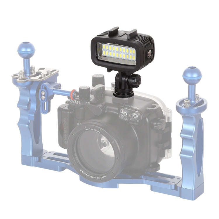 PULUZ 20 LEDs 40m Waterproof IPX8 Studio Light Video & Photo Light with Hot Shoe Base Adapter & Q...