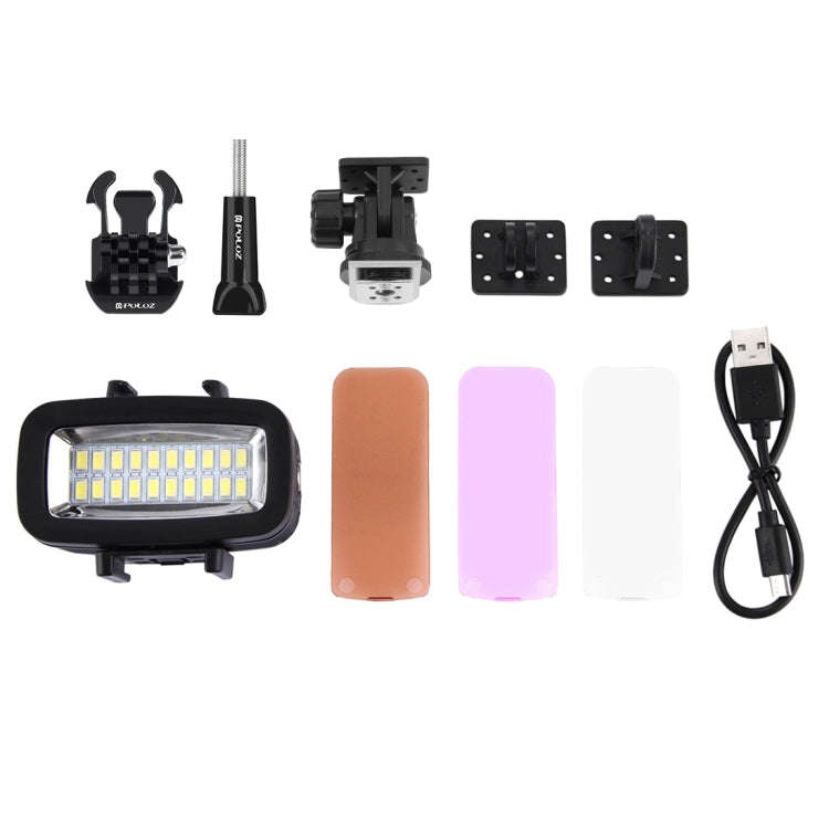 PULUZ 20 LEDs 40m Waterproof IPX8 Studio Light Video & Photo Light with Hot Shoe Base Adapter & Q...