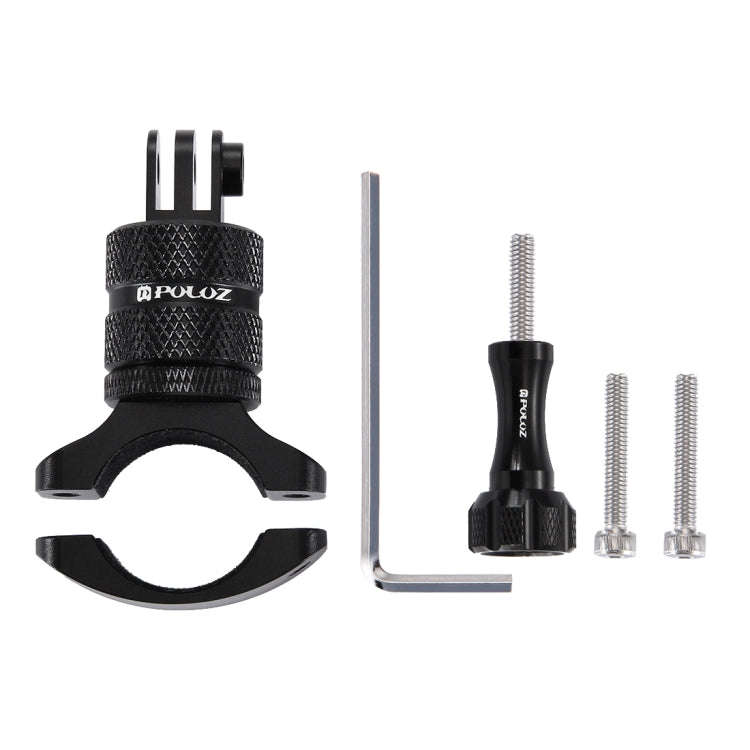 PULUZ 360 Degree Rotation Bike Aluminum Handlebar Adapter Mount with Screw for GoPro, Insta360, D...