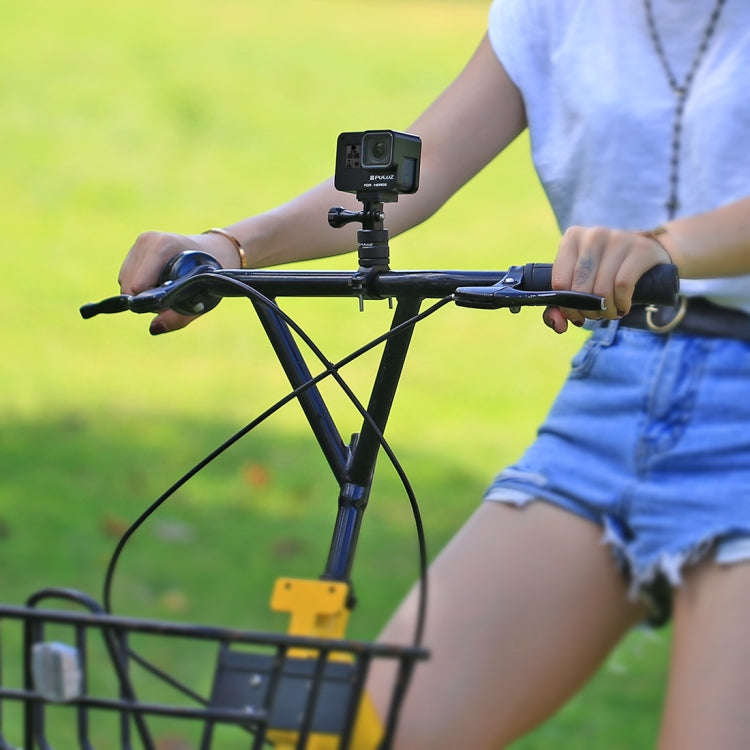 PULUZ 360 Degree Rotation Bike Aluminum Handlebar Adapter Mount with Screw for GoPro, Insta360, D...