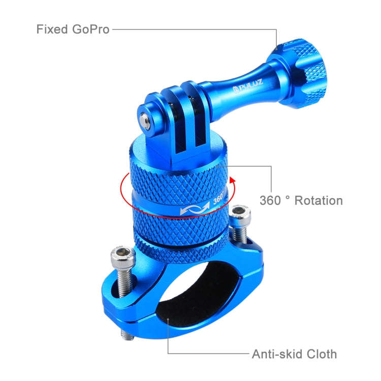 PULUZ 360 Degree Rotation Bike Aluminum Handlebar Adapter Mount with Screw for GoPro, Insta360, D...