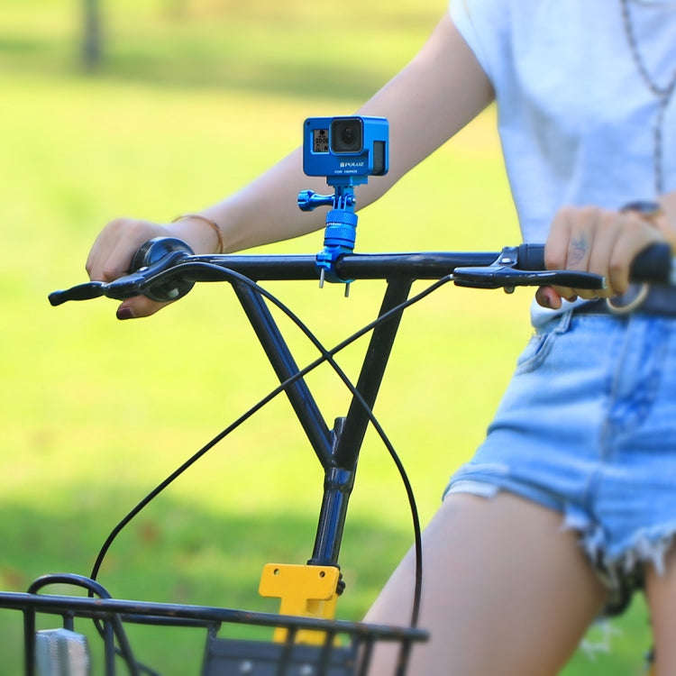 PULUZ 360 Degree Rotation Bike Aluminum Handlebar Adapter Mount with Screw for GoPro, Insta360, D...