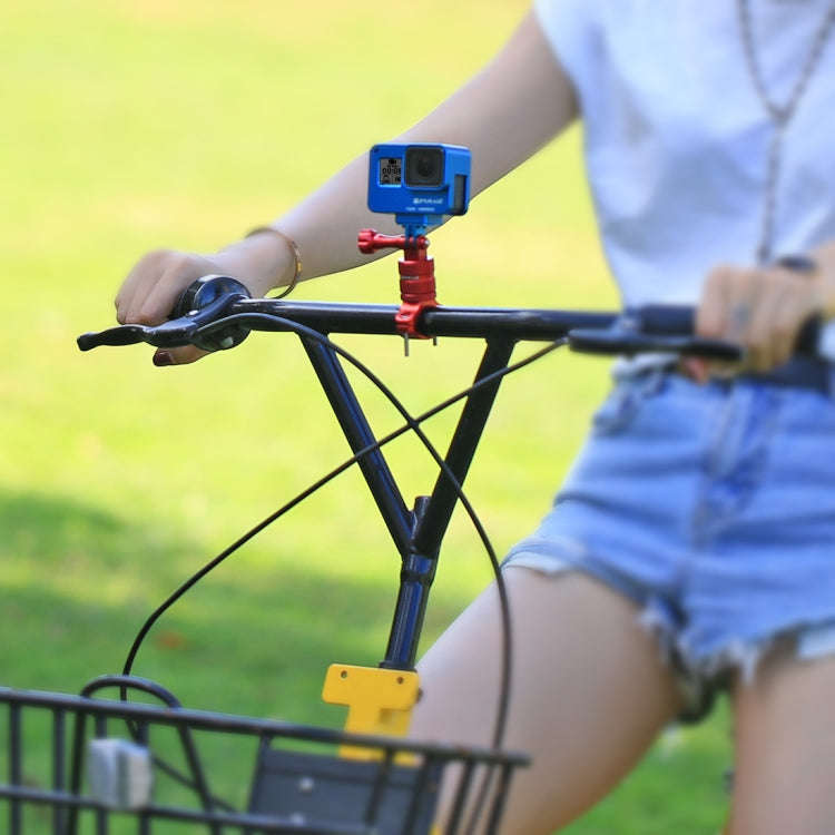 PULUZ 360 Degree Rotation Bike Aluminum Handlebar Adapter Mount with Screw for GoPro, Insta360, D...
