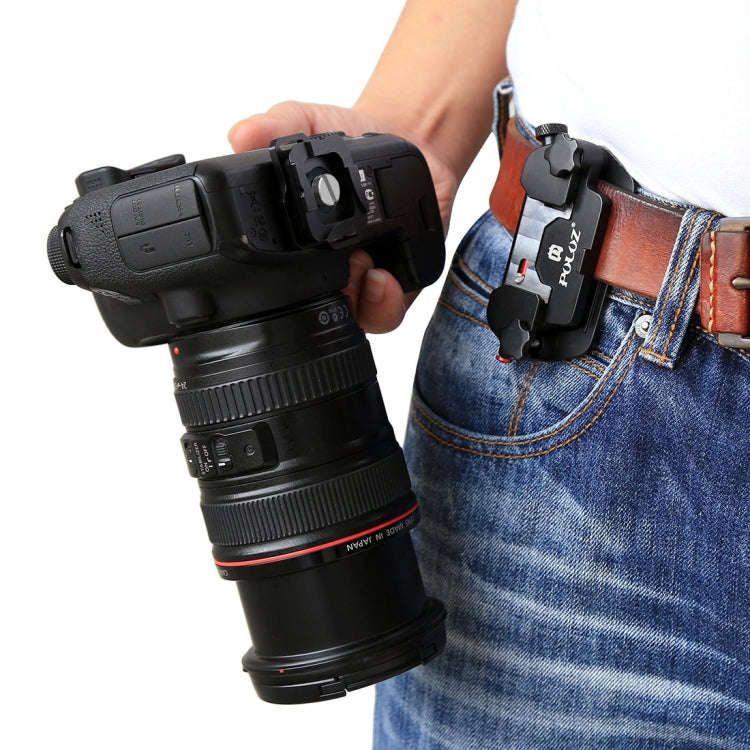PULUZ Capture Camera Clip Aluminum Alloy Quick Release Clip with Plate(Red)