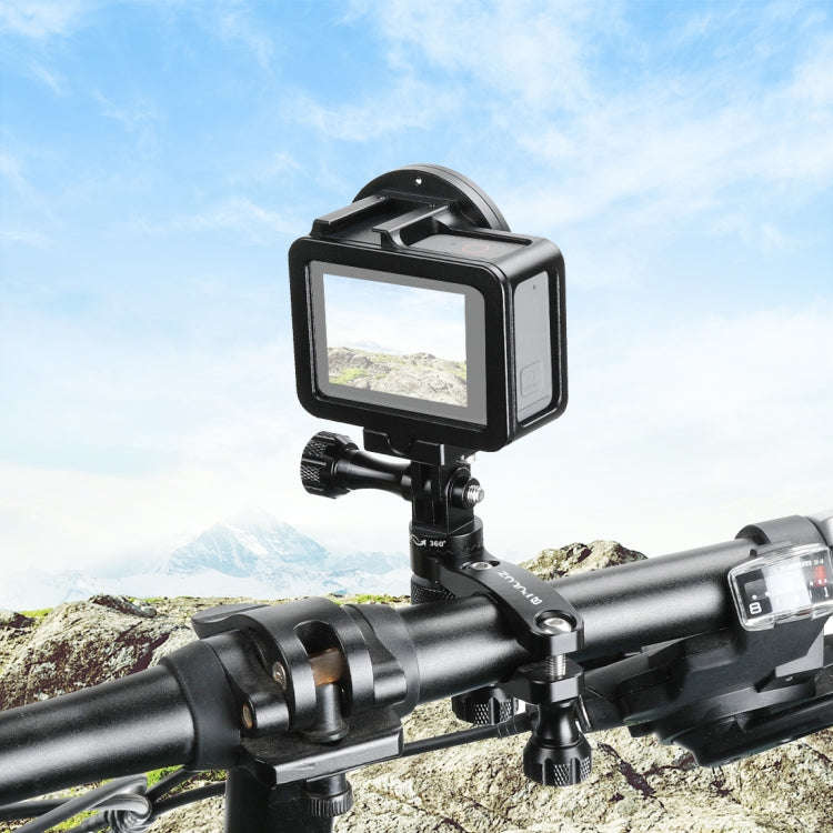 PULUZ 360 Degree Rotation Bike Aluminum Handlebar Adapter Mount with Screw for GoPro, Insta360, D...