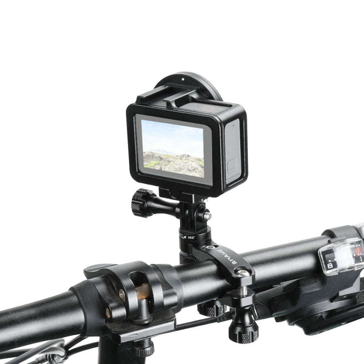 PULUZ 360 Degree Rotation Bike Aluminum Handlebar Adapter Mount with Screw for GoPro, Insta360, D...