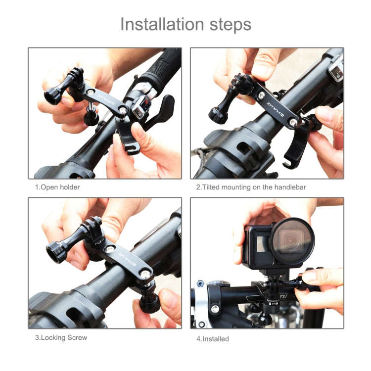 PULUZ 360 Degree Rotation Bike Aluminum Handlebar Adapter Mount with Screw for GoPro, Insta360, D...