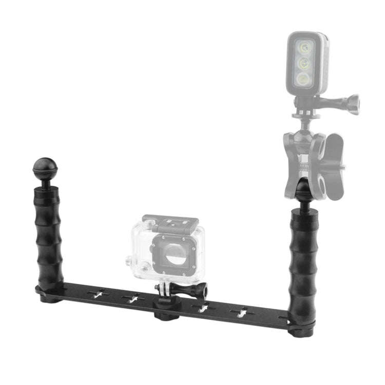 PULUZ Diving Dual Hand-held CNC Aluminum Selfie Monopod Holder for GoPro, Insta360, DJI and Other...