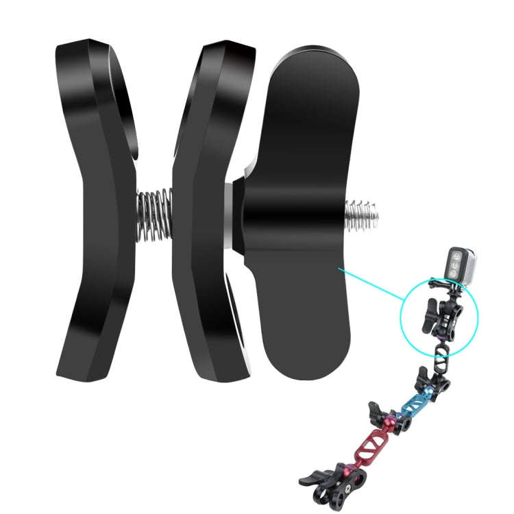 PULUZ Ball Clamp Close Hole Diving Camera Bracket CNC Aluminum Spring Flashlight Clamp for Diving...