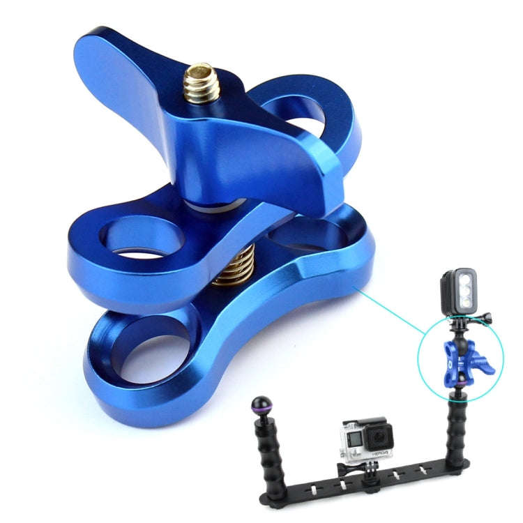PULUZ Ball Clamp Close Hole Diving Camera Bracket CNC Aluminum Spring Flashlight Clamp for Diving...