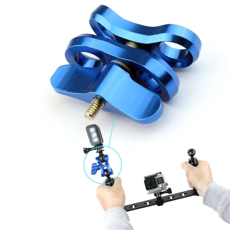 PULUZ Ball Clamp Close Hole Diving Camera Bracket CNC Aluminum Spring Flashlight Clamp for Diving...